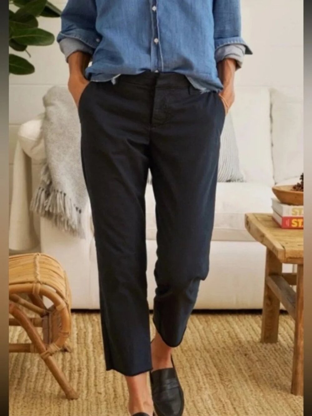 Frank & Eileen Wicklow Faded Black Twill Pants Size 4